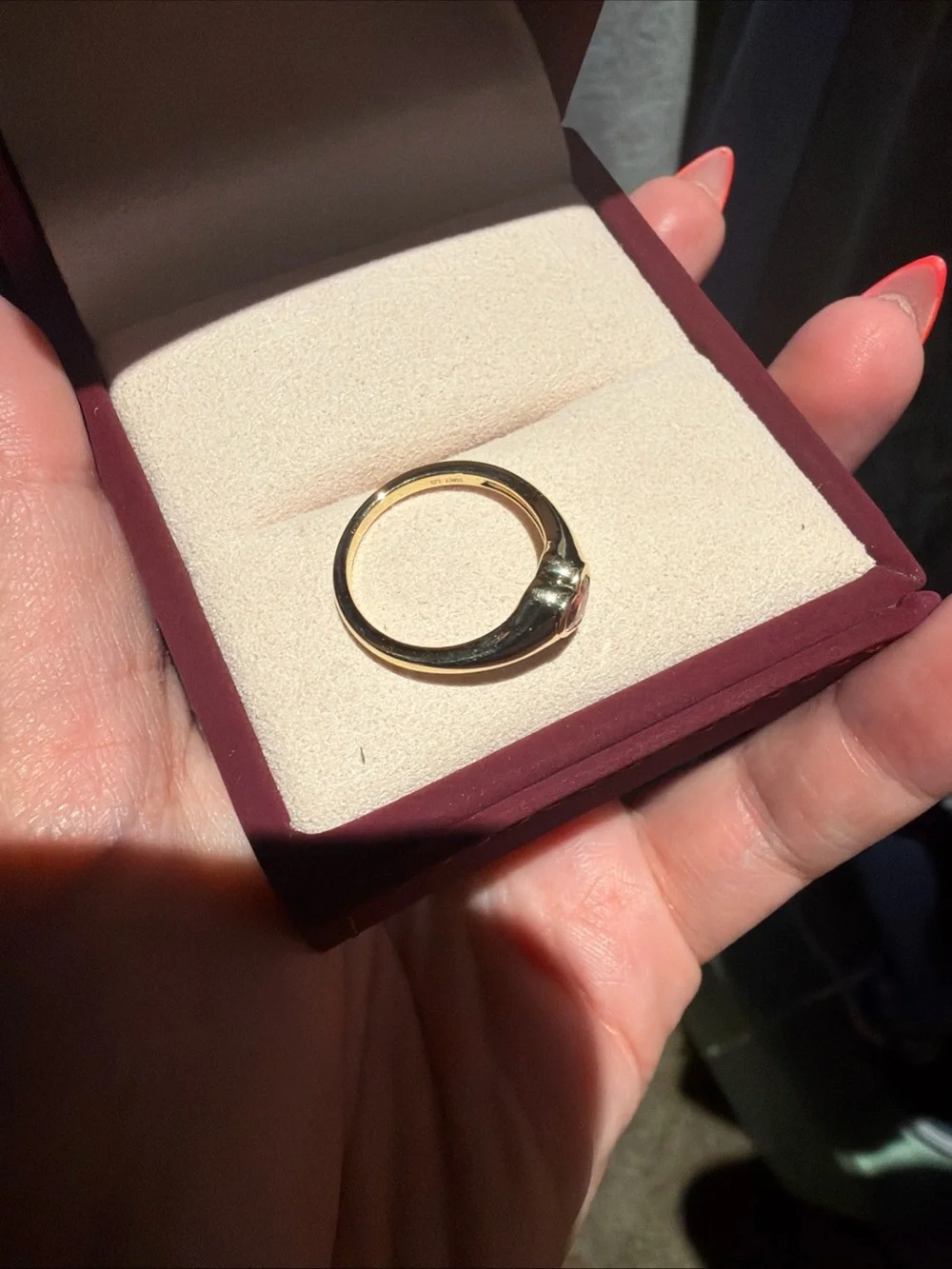 10k Yellow Gold Heart Ring with Lab Pink Sapphire